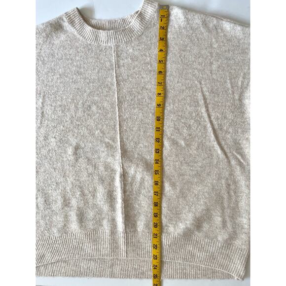 Vince Camuto Oversized Sweater Women M Cream Center Seam Drop Shoulder Cozy - Picture 6 of 9